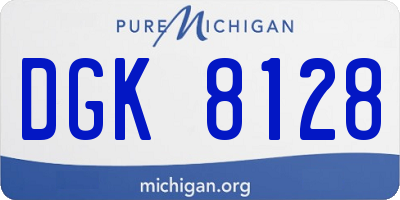 MI license plate DGK8128