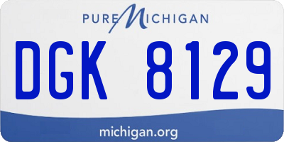 MI license plate DGK8129