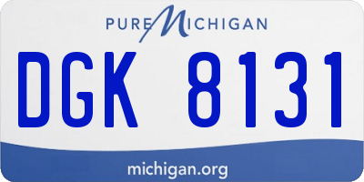 MI license plate DGK8131