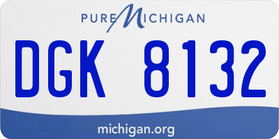 MI license plate DGK8132