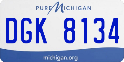 MI license plate DGK8134