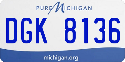 MI license plate DGK8136