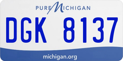 MI license plate DGK8137