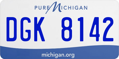 MI license plate DGK8142