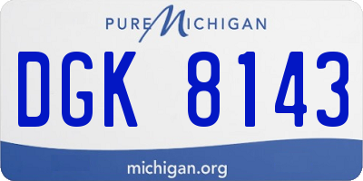 MI license plate DGK8143