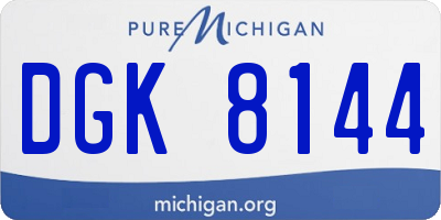 MI license plate DGK8144