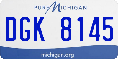 MI license plate DGK8145
