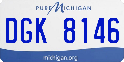 MI license plate DGK8146