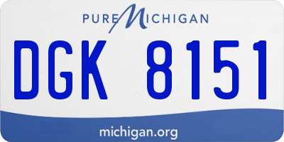 MI license plate DGK8151