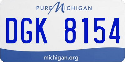 MI license plate DGK8154