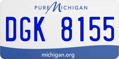 MI license plate DGK8155