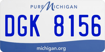 MI license plate DGK8156