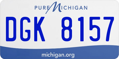 MI license plate DGK8157