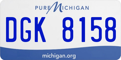 MI license plate DGK8158