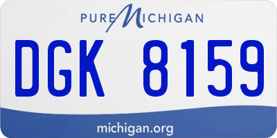 MI license plate DGK8159