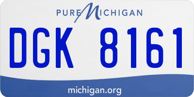 MI license plate DGK8161