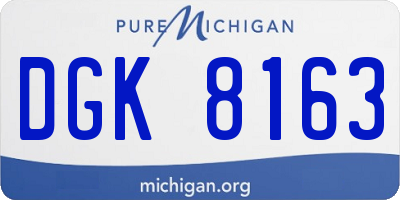 MI license plate DGK8163