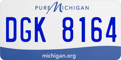 MI license plate DGK8164