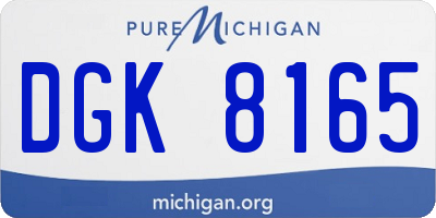 MI license plate DGK8165