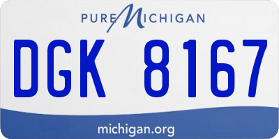 MI license plate DGK8167