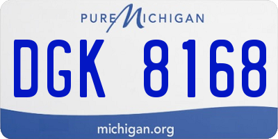 MI license plate DGK8168