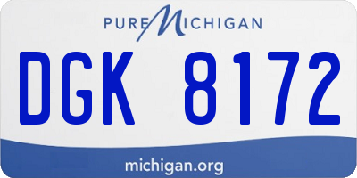 MI license plate DGK8172