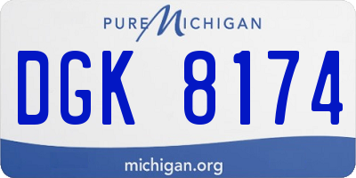 MI license plate DGK8174