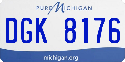 MI license plate DGK8176