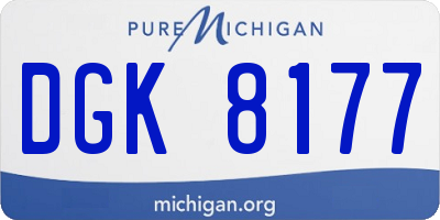 MI license plate DGK8177