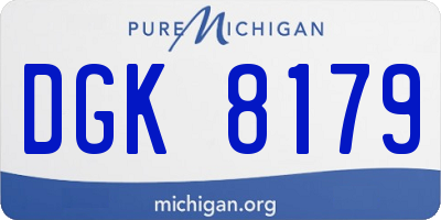 MI license plate DGK8179