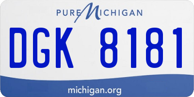 MI license plate DGK8181