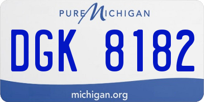 MI license plate DGK8182
