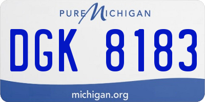 MI license plate DGK8183