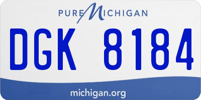 MI license plate DGK8184