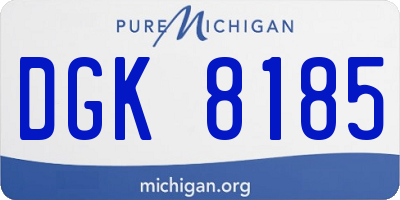 MI license plate DGK8185