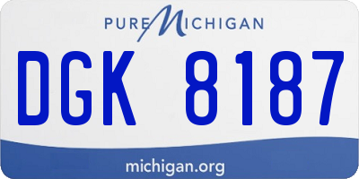 MI license plate DGK8187