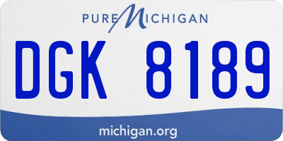 MI license plate DGK8189