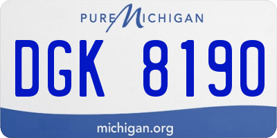 MI license plate DGK8190