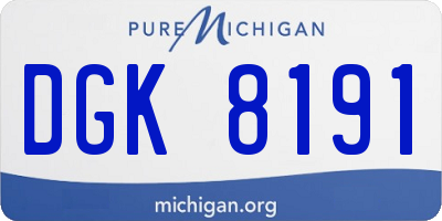 MI license plate DGK8191
