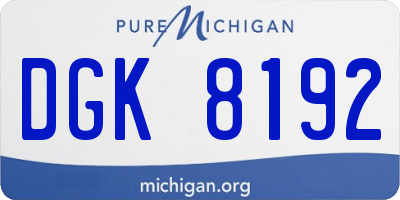 MI license plate DGK8192