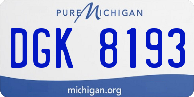 MI license plate DGK8193