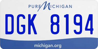 MI license plate DGK8194