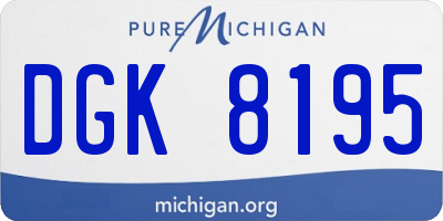 MI license plate DGK8195