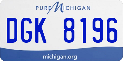 MI license plate DGK8196