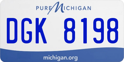 MI license plate DGK8198