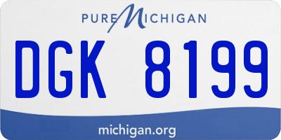 MI license plate DGK8199