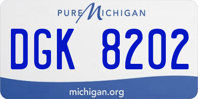 MI license plate DGK8202