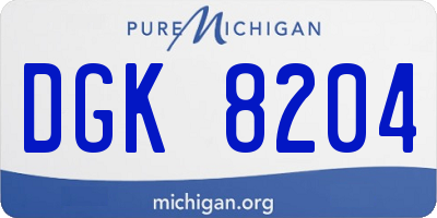 MI license plate DGK8204