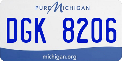 MI license plate DGK8206