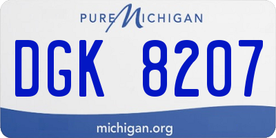 MI license plate DGK8207